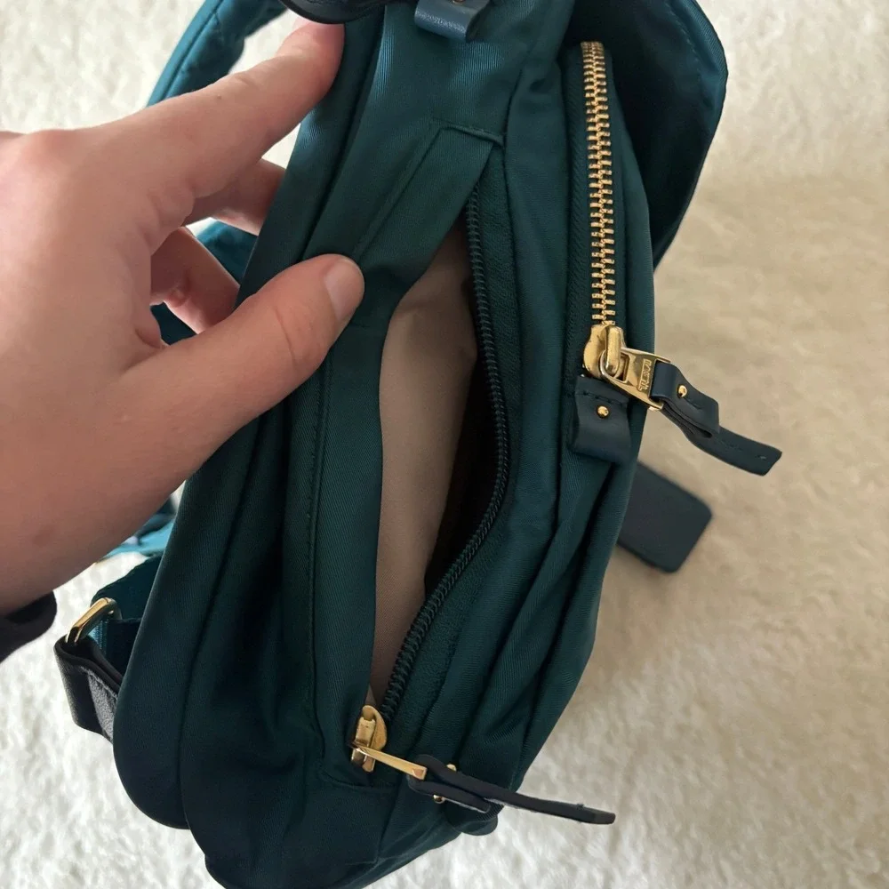 Tumi Voyager Leeds Backpack Teal Turquoise Mini Travel Gold hardware